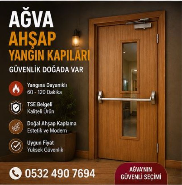 Ağva Otel Ahşap Yangın Kapısı