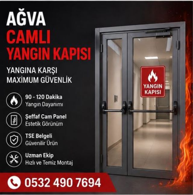 Ağva Sertifikalı Camlı Yangın Kapısı